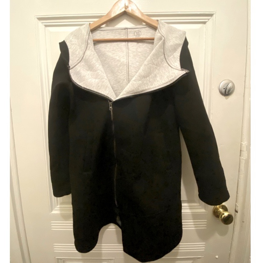 Sage The Label Asymmetrical Zip Hooded Jacket